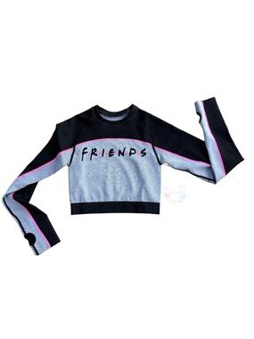 FRIENDS Black Sweatshirt with Subtle Gray Logo